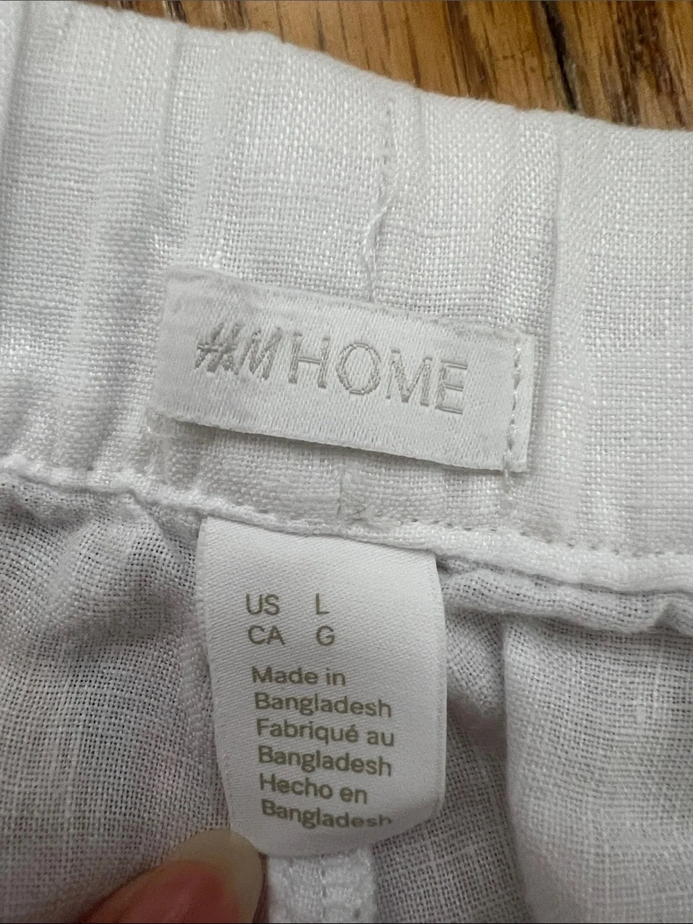 White Linen Pajama Set Size Large - Picture 2 of 6